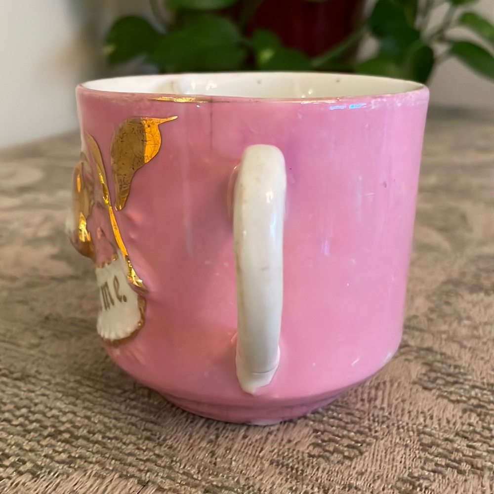 Antique German Lustre Remembrance Mustache Cup - Picture 7 of 9